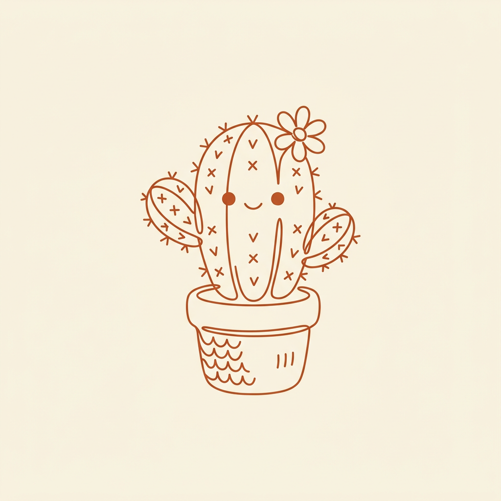 Illustration amigurumi Cactus, aperçu du patron